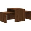vidaXL Salontafelset 100x48x40 cm bewerkt hout bruin eikenkleur
