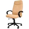 GALIZIA prjme GALIZIA PRIME - Poltrona Ufficio Ergonomica Schienale Alto Made in Italy Certificata, Sedia Ufficio con Meccanismo Oscillante Max 120Kg, con Struttura in Multistrato di Faggio (Tessuto - Panna)