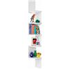 HOMEA Libreria Angolare da Parete a 5 Ripiani 126 x 20 x 20 cm - Mensola Angolare Sospeso, Libreria Angolare Moderna Salvaspazio, Scaffale Decorativa per Soggiorno, Camera, Bagno e Ufficio, Bianca
