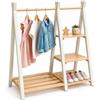 Relaxdays Appendiabiti per Bambini in Legno di Pino, Naturale/Bianco