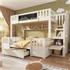 Ktipm Letto a Castello 90x200 & 140x200 cm con Cassetti e Scala Contenitore