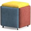 Leomix Cubo 5 in 1 con rotelle, sgabello impilabile impilabile per divano creativo, poggiapiedi mobile, sedia da toeletta per soggiorno e camera da letto, 45 cm