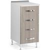 WEBMARKETPOINT Argonauta Italia Cassettiera per Cucina 4 cassetti in Legno nobilitato Olmo cm H 85x50x40