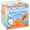 Bonomelli - Infusi a Freddo Gusto Cocco e Papaya, 12 bustine - Senza Zuccheri e Senza Calorie, 100% Naturale - 24g.