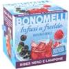 Bonomelli - Infusi a Freddo Gusto Ribes Nero e Lampone, 12 bustine - Senza Zuccheri e Senza Calorie, 100% Naturale - 24g.