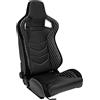 AUTO-STYLE Sedile Sportivo 'JW' - Finta pelle Nero + Cucitura Argento - reclinabile doppia regolazione - incl. Slitte