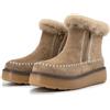 JOMIX Stivaletti Donna Invernali con Pelliccia Sintetica Stivali Caldi Zip Laterale Tronchetti Eleganti con Suola TPR Antiscivolo e Zeppa Bassa Comode Effetto Camoscio WSB255307 Khaki 40