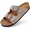 GONKOS®, Sandali in Pelle con Fibbie, Vera Pelle, Sughero Naturale, Fibbie Regolabili sul Piede, Sandali Uomo/Donna, Suola Antiscivolo in EVA, Sandali di Qualità Made in Spain