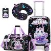 HTgroce Valigia Bagaglio a Mano, Trolley Bambino Borsone da Viaggio con Borsa Piscina Bambina, Bagaglio per bambini