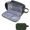 Wandering Nature Beauty case da uomo, grande, da viaggio, con grande apertura e scomparto per rasoio, impermeabile, con scomparti multipli, per viaggi d'affari, palestra, bagno, verde militare, L, Minimalista