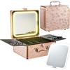 Faquenc Valigetta Trucchi Professionale con Specchio LED Magnetico Illuminato a 3 Colori Beauty Case Portatile Nero con Serratura Scomparti e Portapennelli Ideale anche come Valigia per Trucchi, Rosa