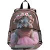 RPLIFE Adorabile ippopotamo ballerina rosa piccolo zaino bambina con guinzaglio zaino scuola bambini zaino viaggio bookbag 3-6 anni, medio