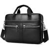 VINBAGGE Borsa per Business Uomo,Borsa Messenger Vera Pelle Ventiquattrore,Cartella Lavoro per PC 14 Pollici Borsa a Tracolla Portadocumenti Valigetta Vintage,Nero