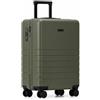 FEYNSINN Ryker Hybrid - Bagaglio a mano rigido con scomparto anteriore, in vero policarbonato, 55 x 40 x 20 cm, trolley da cabina con lucchetto TSA, 4 ruote, verde oliva scuro, Essential, valigetta