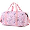 RAVUO Borsone da Viaggio Ragazze,RAVUO Resistente All'acqua Borse Sportive per il Weekend da Viaggio Bambini Borsa da Danza per Palestra Sport Danza con Scomparto per Scarpe e Tasca Bagnata Unicorno