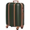 FERGÉ Trolley bagaglio a mano MILANO - Valigia rigida 54 x 35 x 20 cm valigetta bagaglio cabina 4 ruote verde