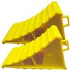 Dorccsi Cunei per ruote auto 2 pezzi 6x4x4 Cunei per ruote in plastica antiscivolo e resistenti portatili con maniglia per, roulotte, automobile Guarnizione per portiera auto Guarnizione per fine