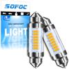 SOFOC Lampadina Festoon 36MM LED Luce Auto Targa Bianco caldo 2Pcs | 6-30V senza polarità - 500Lm più luminoso - Adatto AC/DC 6V 12V 24V - SV8.5*36 C5W 239 - Luce lettura/bagagliaio