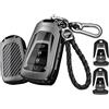 Jinhon Custodia per chiave a 2/3/4 tasti, compatibile con Isuzu MU-X D-MAX 2026, 2025, 2023, 2023, 2022, custodia protettiva in metallo, portachiavi in fibra di carbonio, nero, n. 4