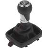 Motoforti Pomello del Cambio Manuale per Audi A3 8P 2003-2013, 1 Set | Cuffia del cambio+Pomello+Cornice, 6 Marce, Finta Pelle+Plastica, Cromo Argento Rosso Nero, Resistente, Facile da installare