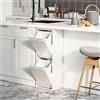 [en.casa] Pattumiera Salvaspazio per Raccolta Differenziata Mobile a Colonna con 2 Scomparti Ribaltabili Cestini a 14 L Rimovibili 93 x 33 x 25 cm Bianco