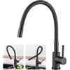 CECIPA Miscelatore Cucina Nero con 1 Modalità Di Getto, Rubinetto Lavello Cucina Flessibile, Rubinetto Cucina Nero, Rubinetti Cucina, Rubinetto da cucina per acqua calda e fredda-SERIE SOFETIY