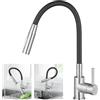 CECIPA Rubinetto da Cucina Nero, Rubinetto Flessibile con 2 Tipi di Getto, Miscelatore da Cucina Nero Girevole a 360°, Miscelatore ad Alta Pressione per Cucina, 2xG3/8 Collegamenti, Miscelatore