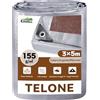 COVALL Telone Argento/Marrone 3x5m 155g/m² Impermeabile, Anti-UV