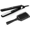 Corioliss C-Style | Piastra per Capelli | Piastre in Titanio | Controllo della Temperatura 165º-220º | Ioni | Onde e Liscio | Con Spazzola Paddle | Riscaldamento Rapido | Cavo Girevole | Black