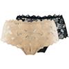 Sans Complexe - Arum - Confezione da 2 Slip - Pizzo - Donna - Nero + Beige - M