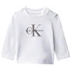 Calvin Klein Neonati Maglietta Maniche Lunghe Monogram con Scollo Rotondo, Bianco (Bright White), 86