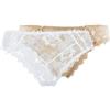 Sans Complexe - Arum - Confezione da 2 Slip - Pizzo e Microfibra - Donna - Bianco + Beige - XXL