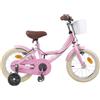TEKGHUT Bicicletta da 16 pollici, rosa chiaro, 4-6 anni