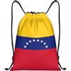 Pidgazdfgv Bandiera del Venezuela Zaino con Coulisse Sport Palestra Sackpack Tasche in Mesh Borsa a Corda Resistente all'acqua Donne Uomini, Nero , S, Classico