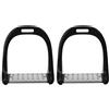 Jiawu Staffa per Equitazione, Staffa Equestre in Alluminio da 1220 G, Antiscivolo in Acciaio Inossidabile con Verniciatura per Equitazione (Black)