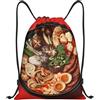 SMAZDFXX Zaino con coulisse Borsa sportiva da palestra Funghi e spaghetti Borse con coulisse per palestra Sport Yoga Viaggio Piccolo