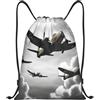 SMAZDFXX Zaino con coulisse Borsa a tracolla Guerra mondiale Zaino pieghevole Borsa sportiva da palestra per lo shopping Yoga