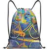 SMAZDFXX Zaino con coulisse Borsa sportiva da palestra Borsa colorata per bicicletta Borsa con coulisse per palestra Sport Yoga Viaggio Medio