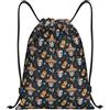 SMAZDFXX Zaino con coulisse e chitarra con peperoncino e teschi di zucchero messicani, borsa pieghevole con cordoncino, zaino sportivo, borsa da palestra, impermeabile, leggera, per yoga, 16,5X19,6 modello