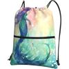 SMAZDFXX Zaino con coulisse coda di sirena Borsa con coulisse Zaino pieghevole Borsa sportiva da palestra per lo shopping Yoga