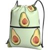 SMAZDFXX Zaino con coulisse modello avocado borsa a tracolla zaino pieghevole borsa sportiva palestra per lo shopping yoga