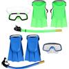 MAGICLULU Maschera Sub, Occhialini e Pinne Compatte per, Set Snorkeling 1 Set in Silicone e Plastica, Verde, per Spiaggia Diving