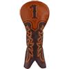 Generic Copri Mazza da Golf Copricapo Driver Custodia in Pelle Protezione Resistente con Bordo Traforato E Ricamo Adatto per Campo Pratica Tornei Regali, Western Cowboy - Copertura Per Driver