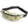 MHYRAC Marsupio con zampa di cane, marsupio regolabile per corsa, camminata, escursionismo, Giallo limone, 36*15cm, Marsupio