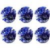 Kisangel 6 Pezzi Pom Poms Cheerleading Medi Blu Argento con Manico Ergonomico per Eventi Sportivi e Feste di Squadra