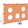 Fengshui Porta da calcio con tappetino da bersaglio, 182 x 62 x 118 cm | Include pompa e palla, per interni ed esterni, facile da smontare