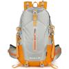 MFMEXUL Zaino da Trekking Zaino Escursionismo Zaino Montagna Zaino da Viaggio Struttura Robusta con Cinghie di Compressione per Carico Sicuro Adatto per, Array, Grigio E Arancione