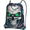 SMAZDFXX Zaino con coulisse Cool Evil Skull String Bag Sackpack Zaino pieghevole Borsa sportiva da palestra per lo shopping Yoga