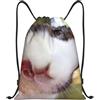 SMAZDFXX Zaino con coulisse a forma di coniglio divertente, pieghevole, con cordoncino, zaino sportivo, borsa da palestra, impermeabile, leggero, per yoga, 16,5 X19,6 modello 1-109
