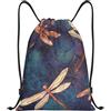 SMAZDFXX Zaino con coulisse Borsa sportiva da palestra Libellula dipinta a mano Borse con coulisse per palestra Sport Yoga Viaggio Piccolo